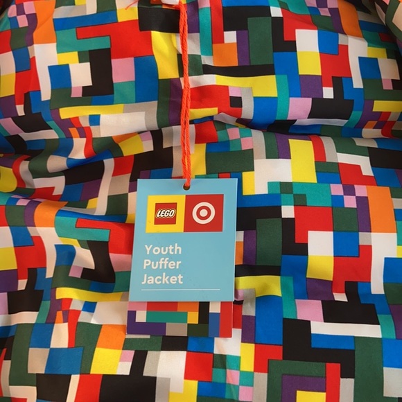 Large LEGO X Target Youth Color Block Puffer Jacket Coat New NWT Green &… - Picture 13 of 13
